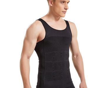 Mens Body Shaper Slimming Shirt Compression Vest